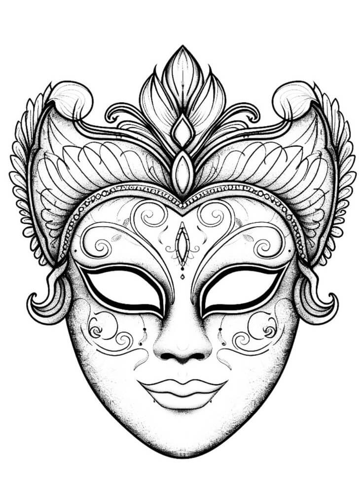 Desenho de Carnaval para imprimir