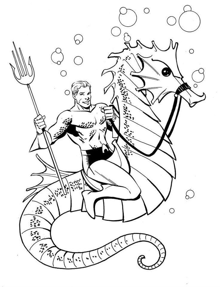 Desenho de Aquaman para imprimir
