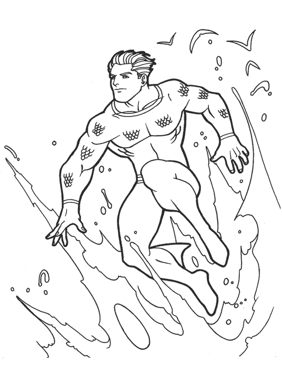 Desenho de Aquaman para imprimir