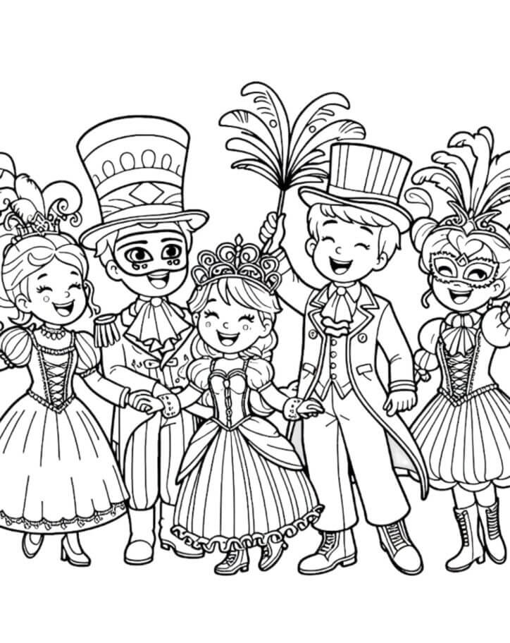 Desenho de Carnaval para imprimir