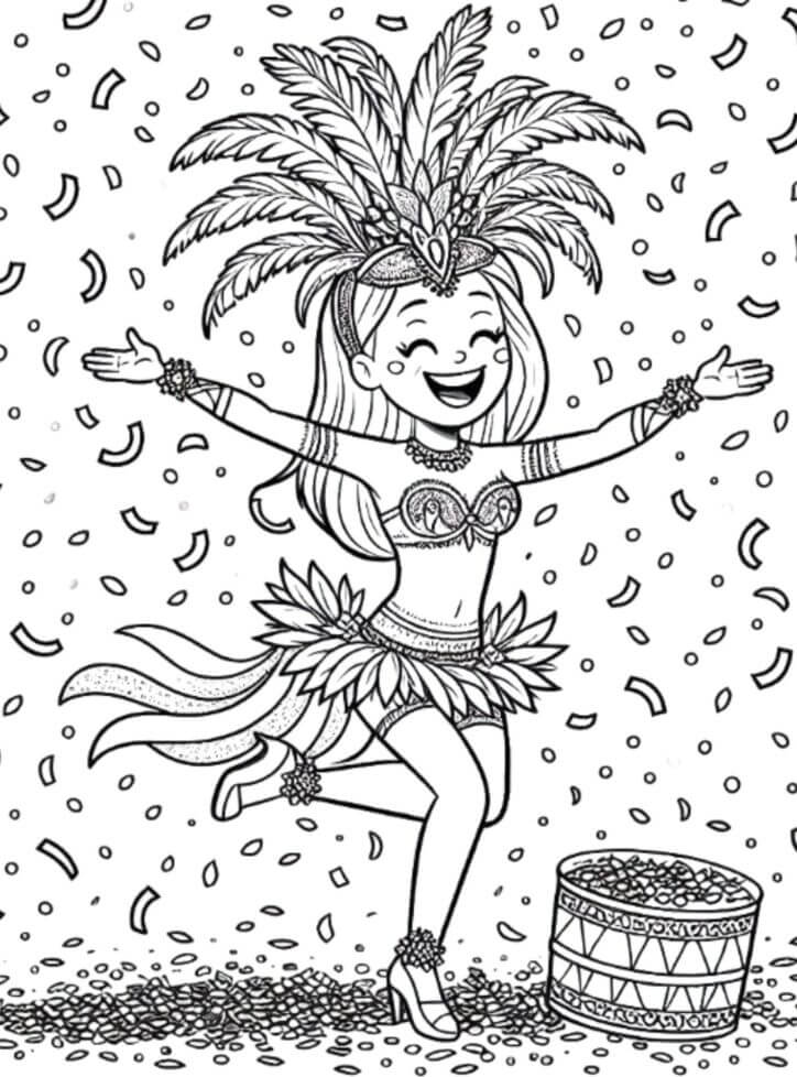 Desenho de Carnaval para imprimir