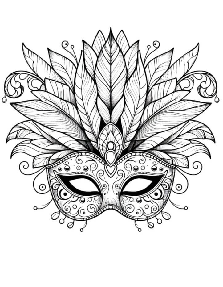Desenho de Carnaval para imprimir