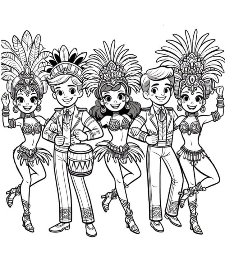 Desenho de Carnaval para imprimir