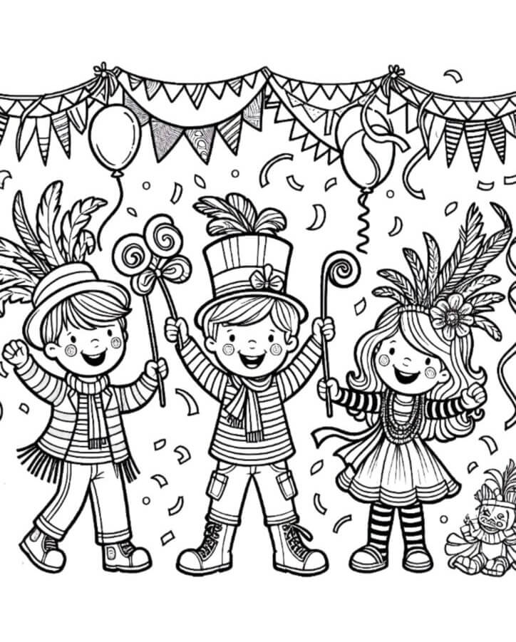 Desenho de Carnaval para imprimir