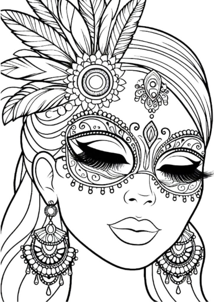Desenho de Carnaval para imprimir
