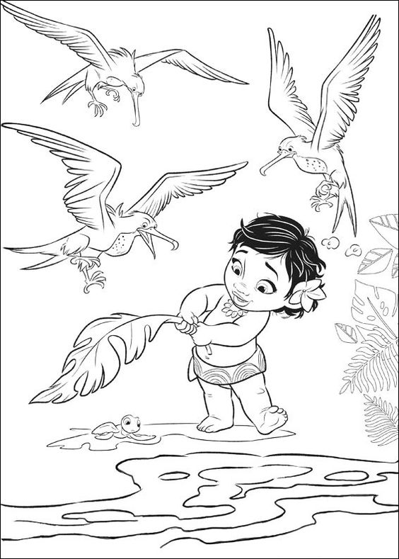 Desenho de Moana para imprimir