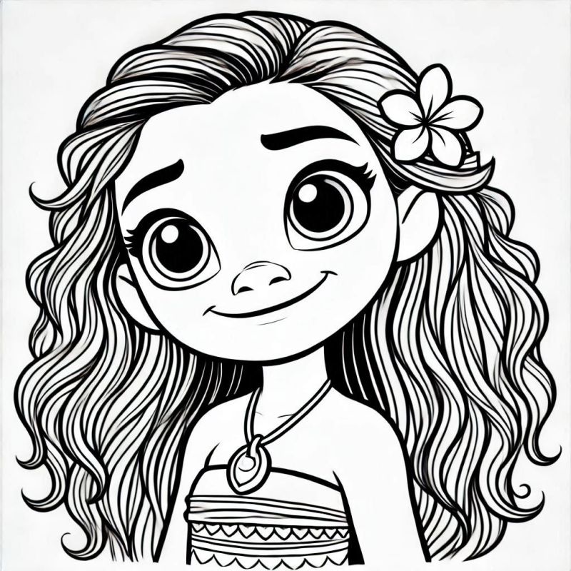 Desenho de Moana para imprimir