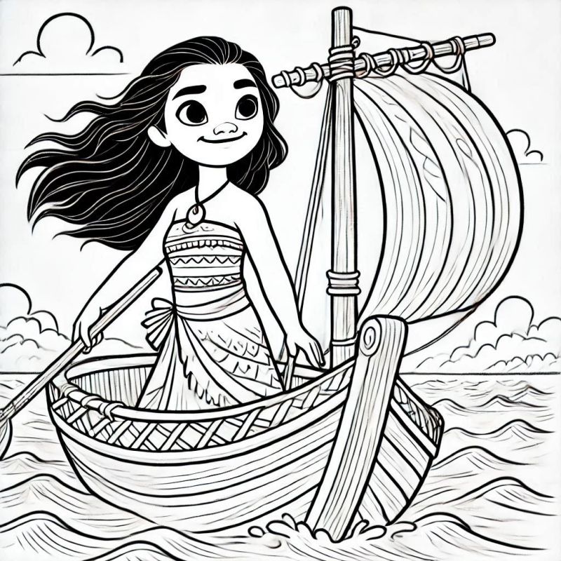 Desenho de Moana para imprimir