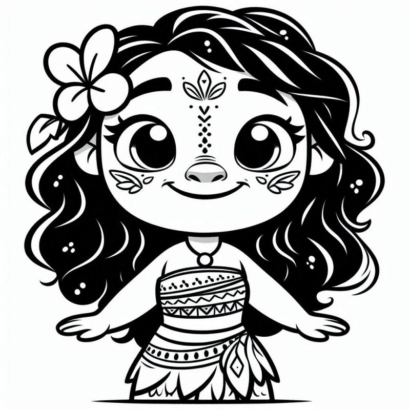 Desenho de Moana para imprimir