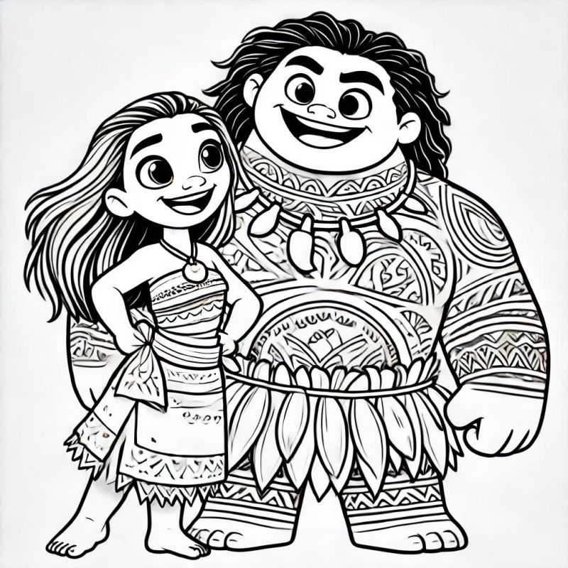 Desenho de Moana para imprimir