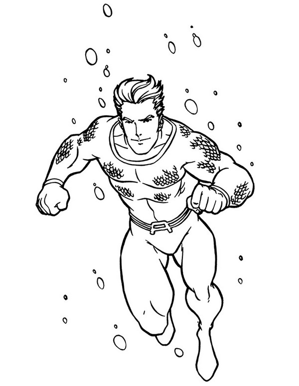 Desenho de Aquaman para imprimir