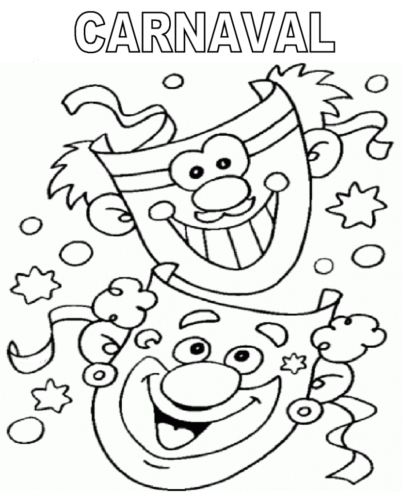 Desenho de Carnaval para imprimir
