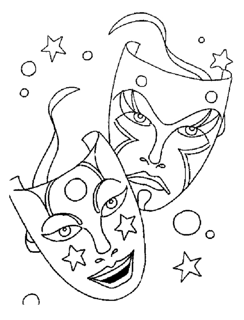 Desenho de Carnaval para imprimir
