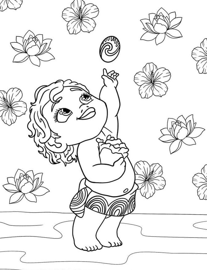 Desenho de Moana para imprimir