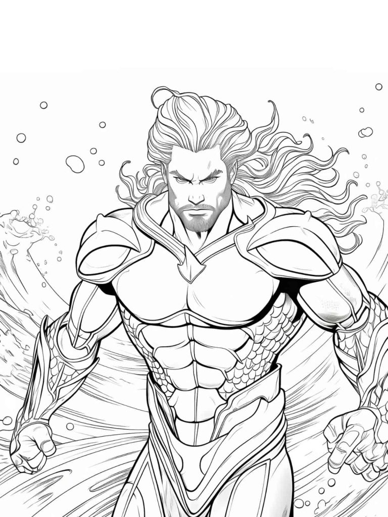Desenho de Aquaman para imprimir
