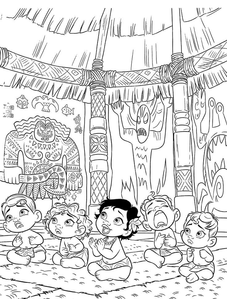 Desenho de Moana para imprimir