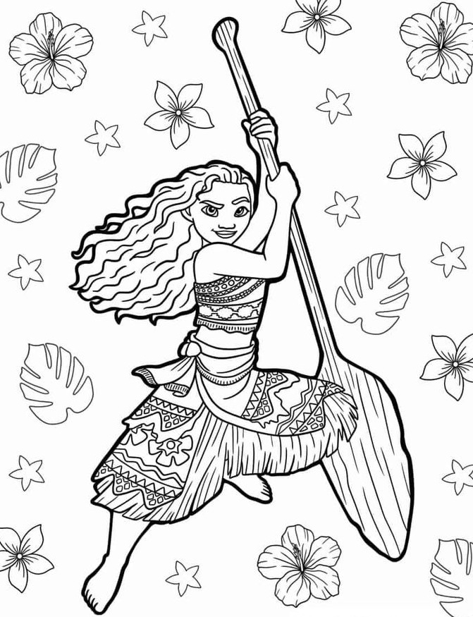 Desenho de Moana para imprimir
