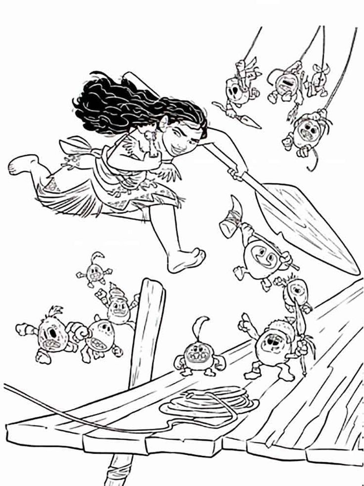 Desenho de Moana para imprimir