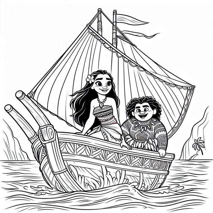 Desenho de Moana para imprimir