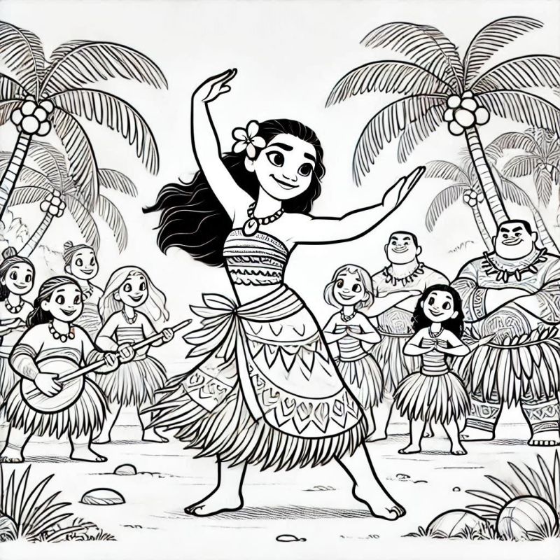 Desenho de Moana para imprimir