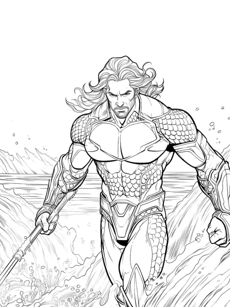 Desenho de Aquaman para imprimir