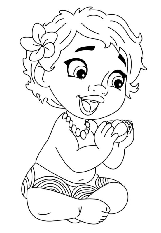 Desenho de Moana para imprimir