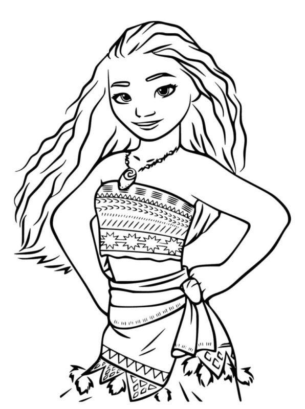 Desenho de Moana para imprimir