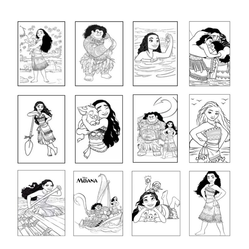 Desenho de Moana para imprimir