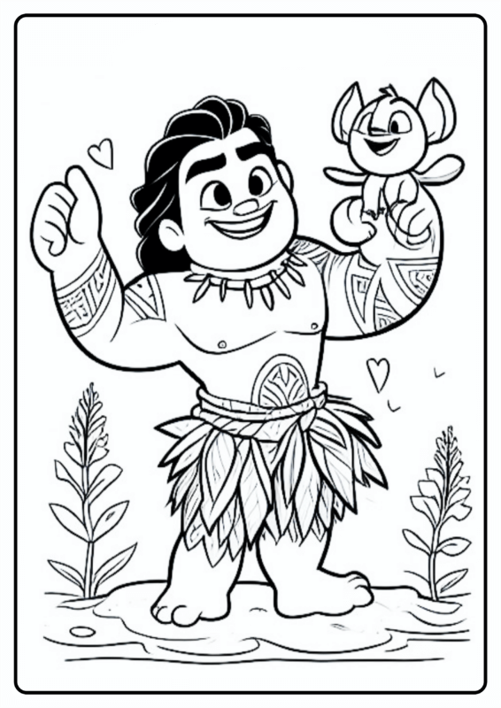 Desenho de Moana para imprimir