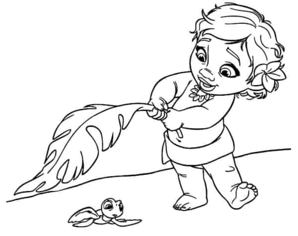 Desenho de Moana para imprimir