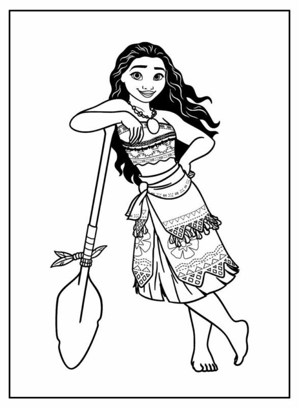 Desenho de Moana para imprimir