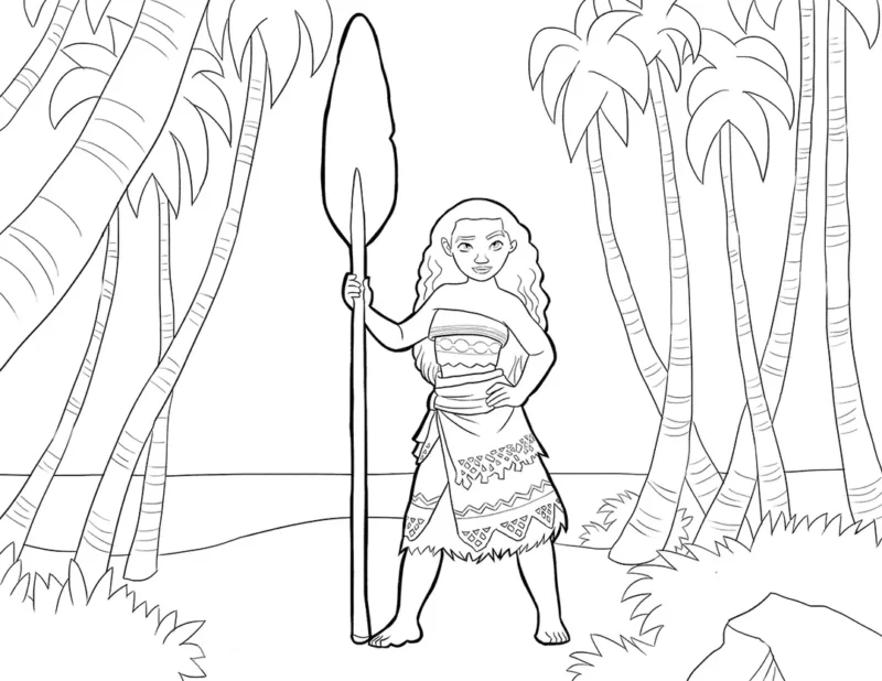 Desenho de Moana para imprimir