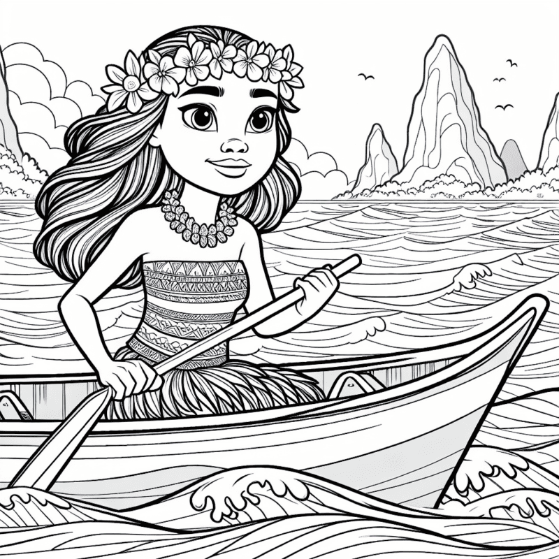 Desenho de Moana para imprimir