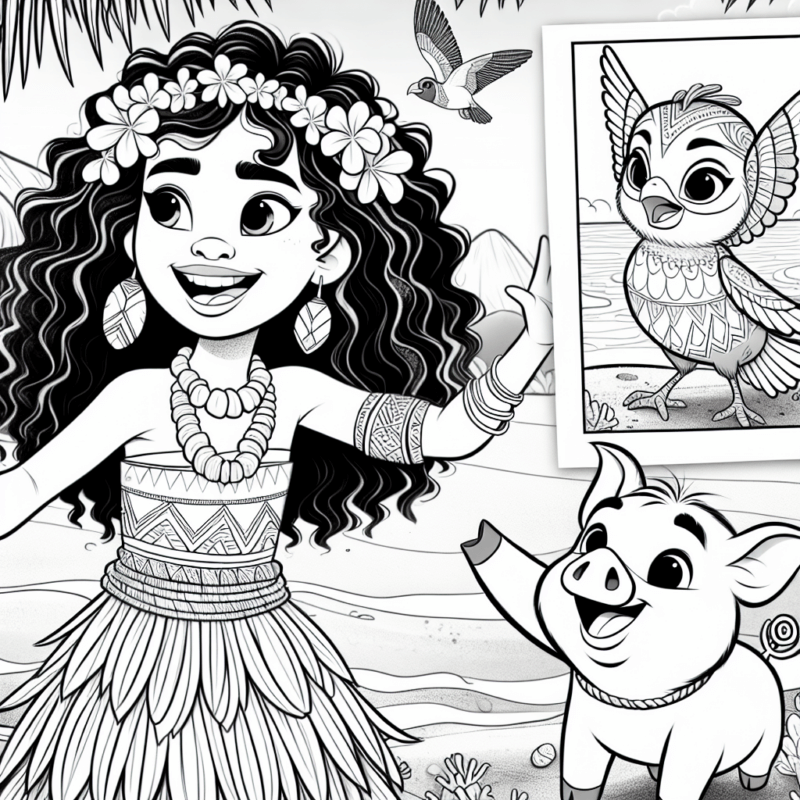 Desenho de Moana para imprimir