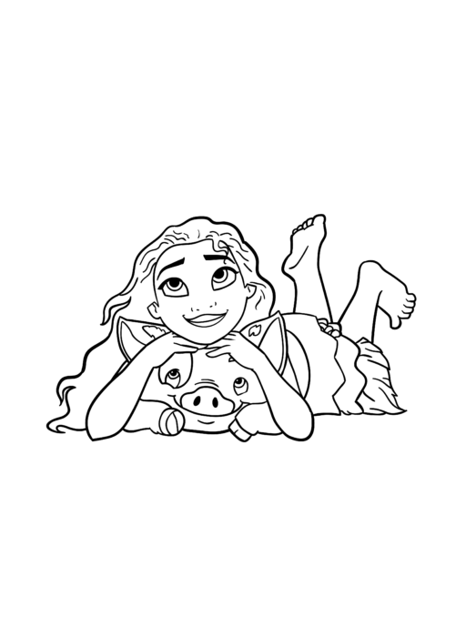 Desenho de Moana para imprimir