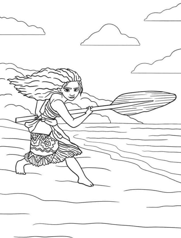 Desenho de Moana para imprimir