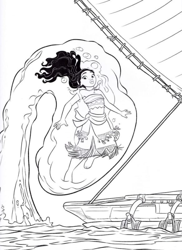Desenho de Moana para imprimir