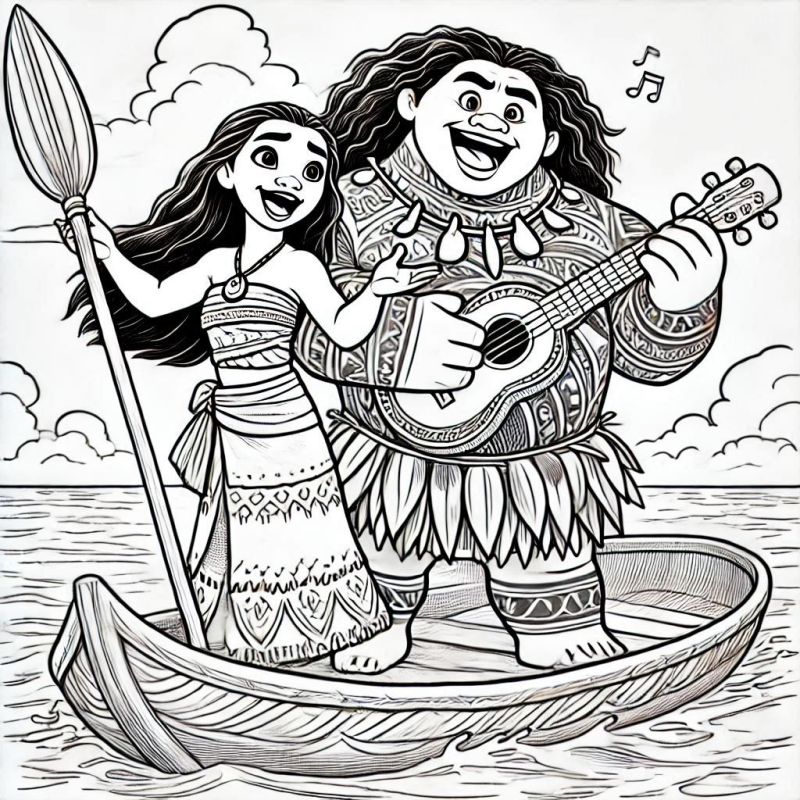 Desenho de Moana para imprimir