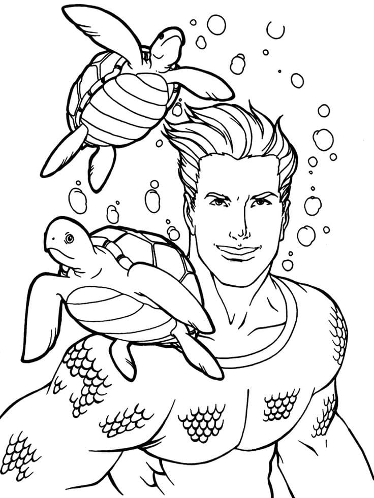 Desenho de Aquaman para imprimir
