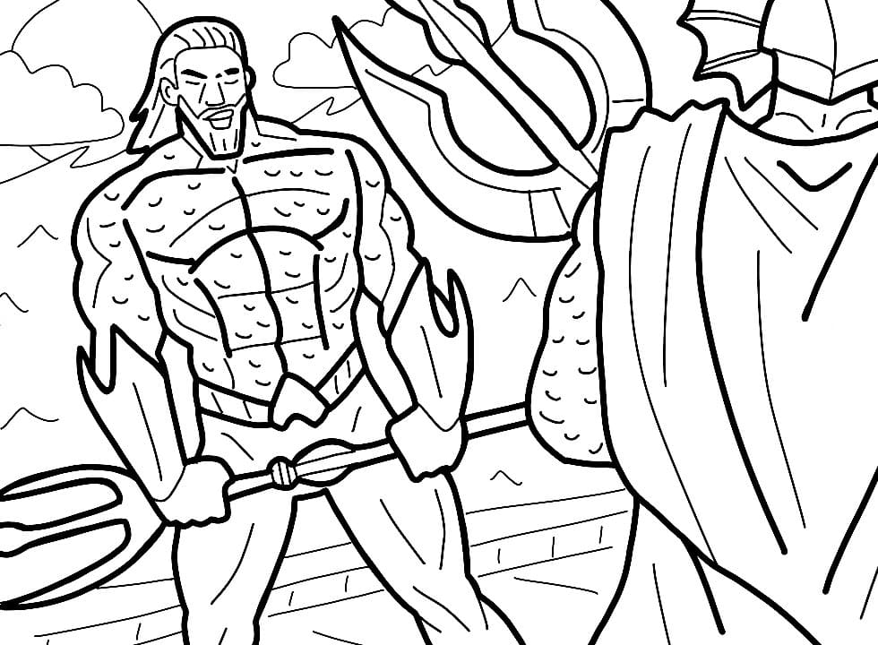 Desenho de Aquaman para imprimir