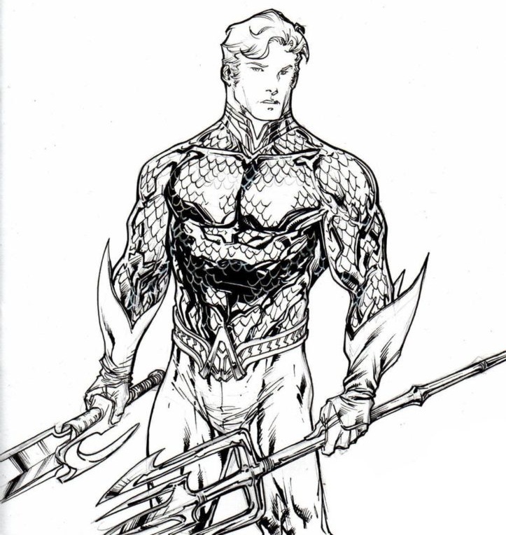 Desenho de Aquaman para imprimir