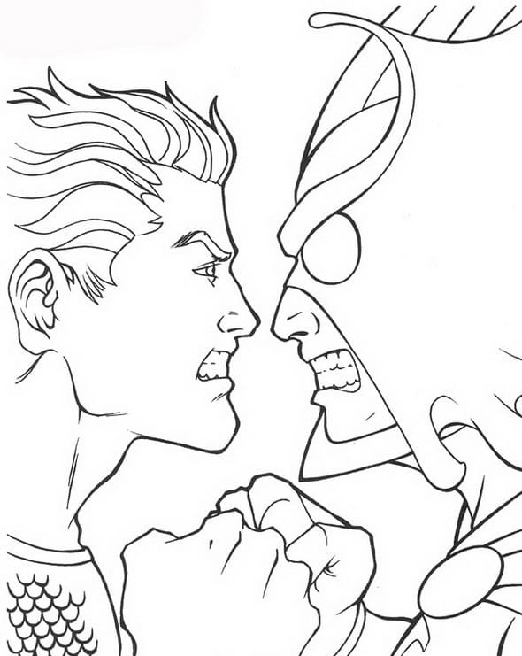 Desenho de Aquaman para imprimir
