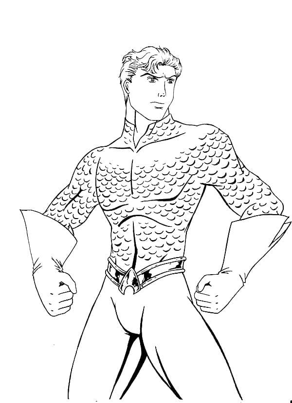 Desenho de Aquaman para imprimir