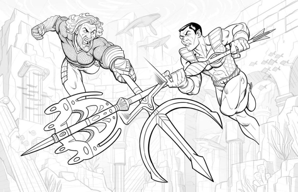 Desenho de Aquaman para imprimir