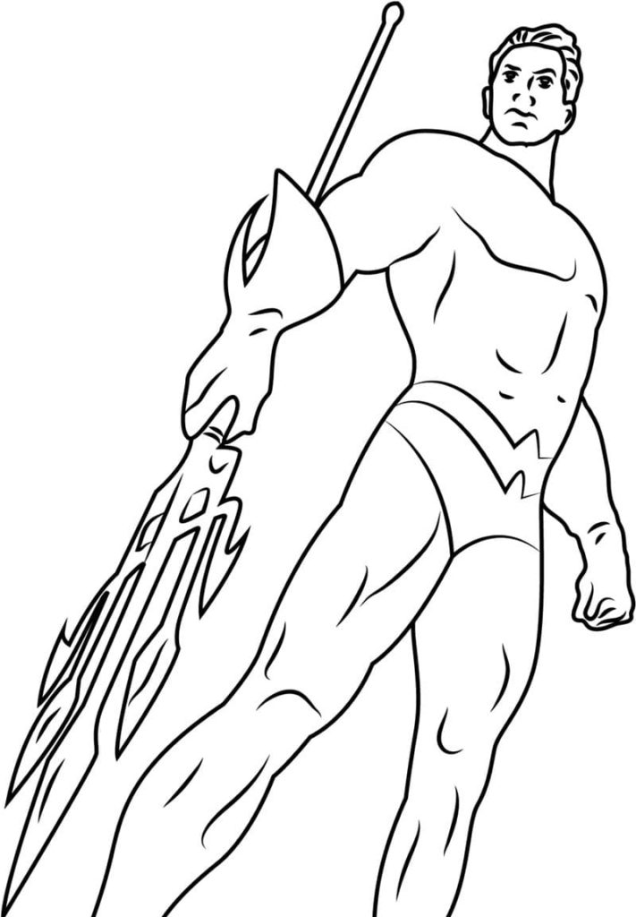 Desenho de Aquaman para imprimir