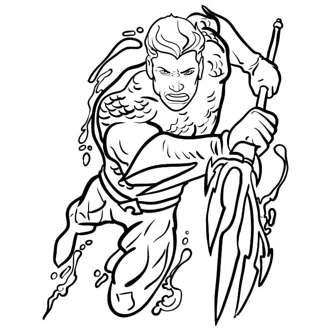 Desenho de Aquaman para imprimir