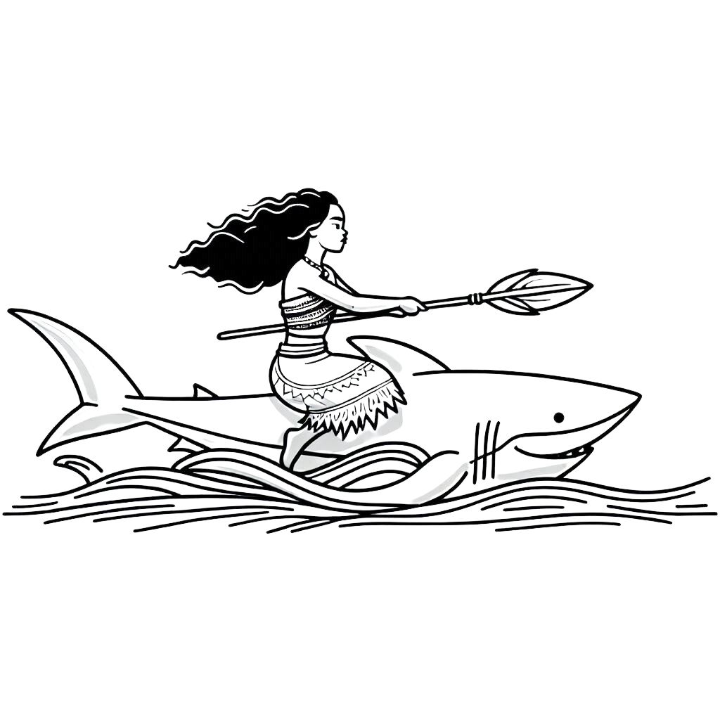 Desenho de Moana para imprimir