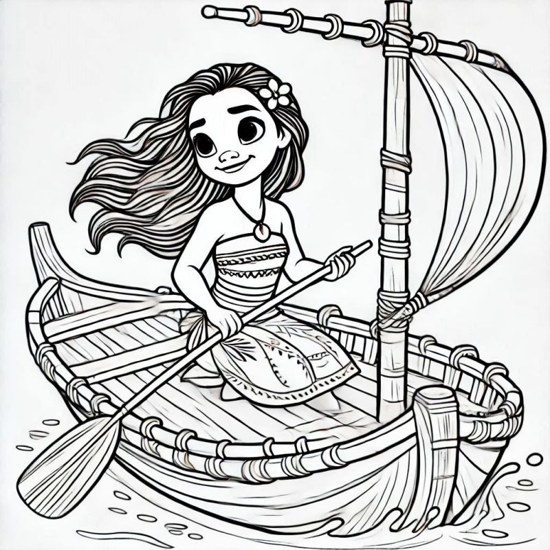 Desenho de Moana para imprimir