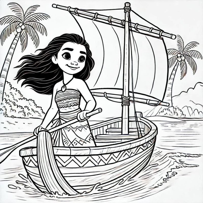 Desenho de Moana para imprimir