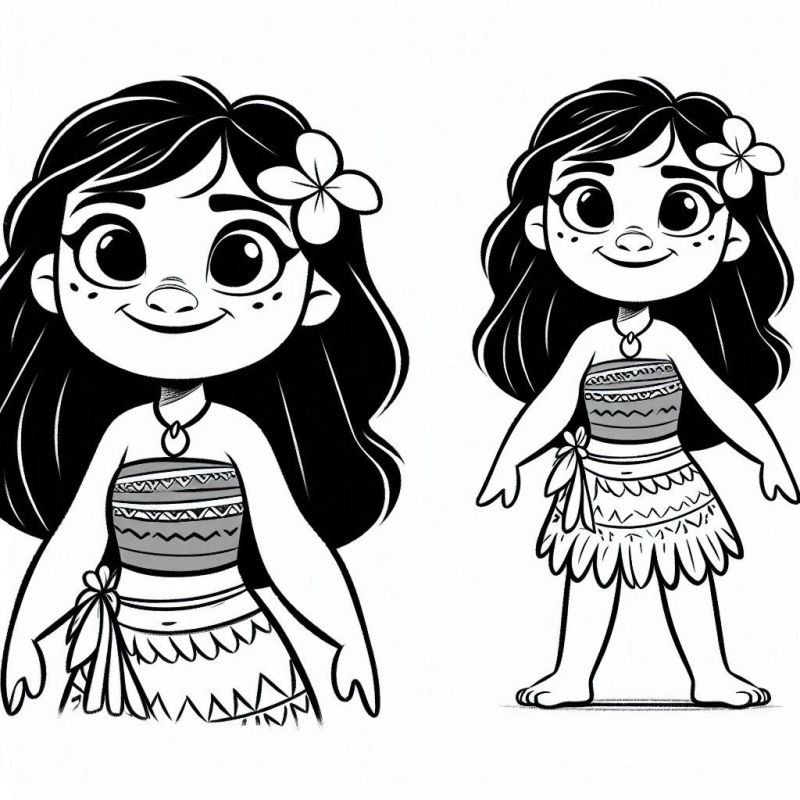 Desenho de Moana para imprimir